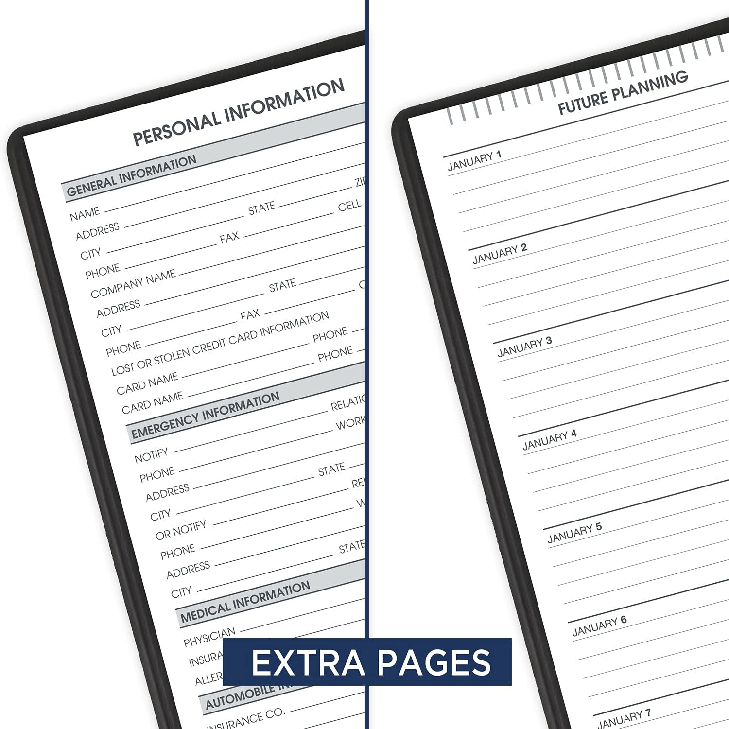 AT-A-GLANCE 2023 Weekly Planner, Quarter-Hourly Appointment Book, 7" x 8-3/4", Medium, Telephone/Address Pages, Black (7095105) - Image 6